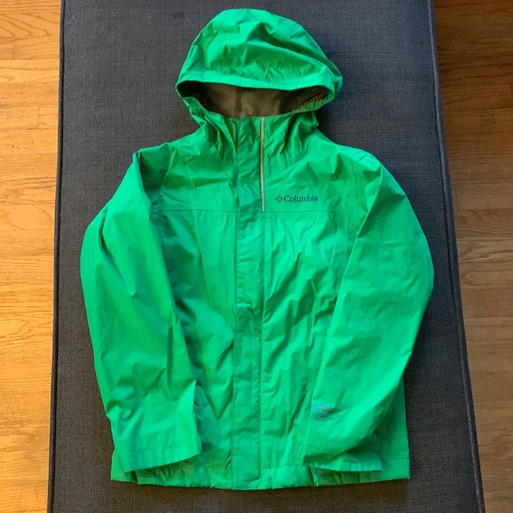Green Columbia raincoat